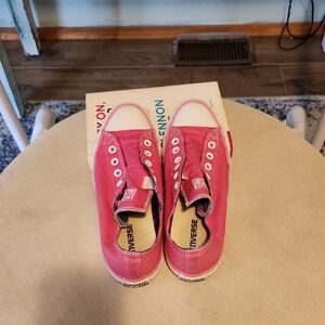 Converse Adult Bright Pink Slip-On Canvas Sneakers